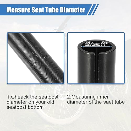 X AUTOHAUX 3 pezzi da 25,4 mm a 27,2 mm, 25,4 mm a 28,6 mm, 25,4 mm a 31,6 mm, adattatore per tubo reggisella in lega di alluminio, nero - Ysert