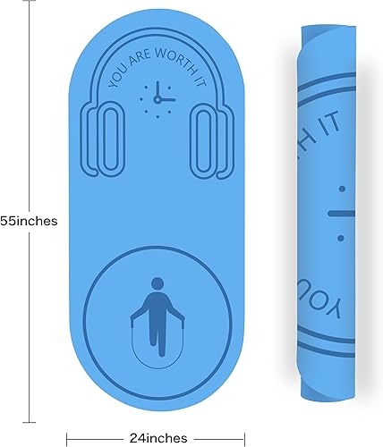 Jump Rope Mat,Fitness Exercise Mat Knees Protection Impact Absorption Jumping Rope Mat Non-Slip for Home Gym(140cm*62cm*8mm) - Ysert