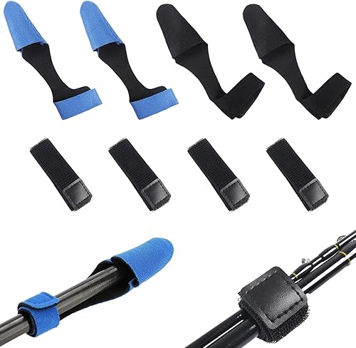 8 Pezzi Cintura per Canna da Pesca Elastica, Elastiche per Canne da Pesca,Cinghie Canna da Pesca,Custodia Protettiva per Canna da Pesca,Anti-Skid Autoadesivo Regolabile Accessori per La Pesca - Ysert