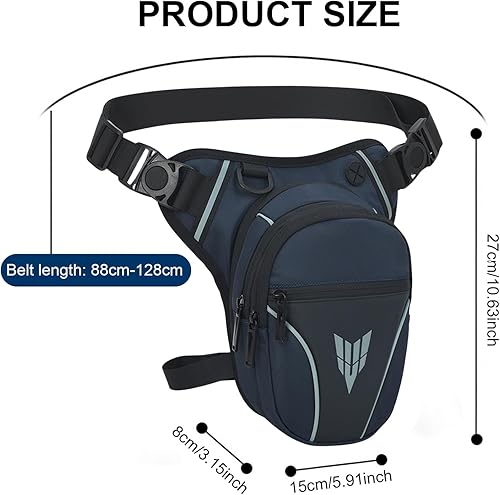 Marsupio da Gamba per Moto Oxford,Marsupio da Gamba per Moto Impermeabile,Marsupio Sportivo da Gamba con Multitasche, Uomo Donna per Viaggio Campeggio Trekking Outdoor Escursionismo Ciclismo - Ysert
