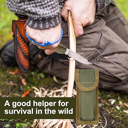 8 in 1 Posate in Acciaio Inox 2Pcs Set di Posate da Campeggio Pieghevoli, Viaggio All'aperto Posate Posate Smontabili Applicare su Escursioni Viaggi Backpacker Picnic Outdoor Campeggio (Verde) - Ysert