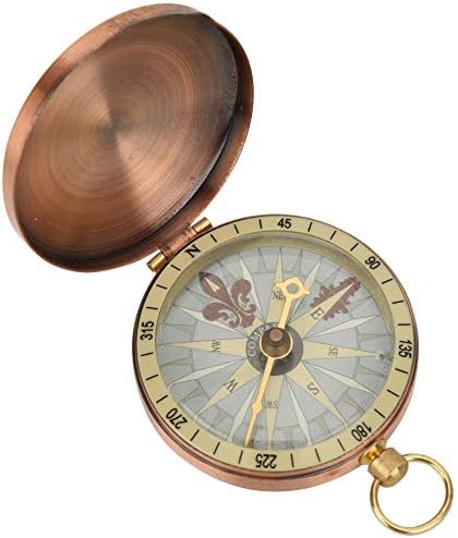 Bussola Portatile, Sostituzione della Bussola Dell'orologio da Taschino con Coperchio a Scatto in Rame retrò Vintage in Metallo per Campeggio, Escursionismo, - Ysert