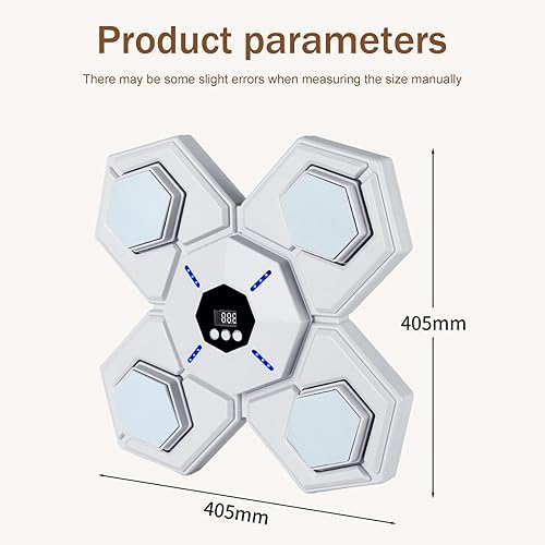 Macchina da Boxe Musicale, Intelligente Elettronica Boxing Machine Montato a Parete con Luce a LED, Bluetooth Elettronica Boxe Macchina da Parete con Guanti per Exercise, per Adulti e Bambini - Ysert