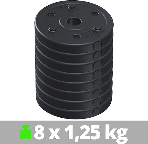 Dischi Pesi - Set di 2,5/5/10kg, in Cemento e Plastica, Ø 30/31mm, Nero - Weight Plates, Piastre Pesi, per Bilancieri e Manubri, Palestra da Casa, Allenamento - Ysert