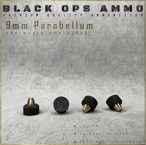 9 mm Parabellum TR68 / HDR68 Ammo Cal.68 by Black OPS Ammo for Target Shooting & Tactical Home Defence - Ysert