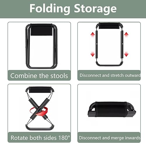 Sedia Campeggio Pieghevole, Sedia da Campeggio Leggera, Pieghevole Camping Sgabello, Sedile Piccolo Pieghevole, Sgabello Pieghevole Fino a 100 kg, Per Campeggio, Pesca, Viaggi ed Escursionismo - Ysert
