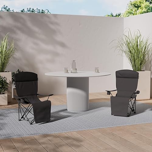 qeedo Johnny Relax Sedia Campeggio Pieghevole (105 kg), poggiapiedi, portabevande - Ysert