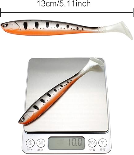 6 Pezzi Pesci in Gomma, Artificiali Esca, Esca da Pesca, Kit di Esche da Pesca per la Pesca di Pesci Predatori - Ysert