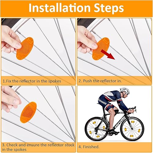 Catarifrangente per Raggi di Bicicletta, 10pc Catarifrangenti Raggi Ruota Bici, Catarifrangenti Raggi, Riflettori Raggiera Bicicletta, Catarifrangenti per la Guida Notturna su Tutti i Tipi di Bici - Ysert