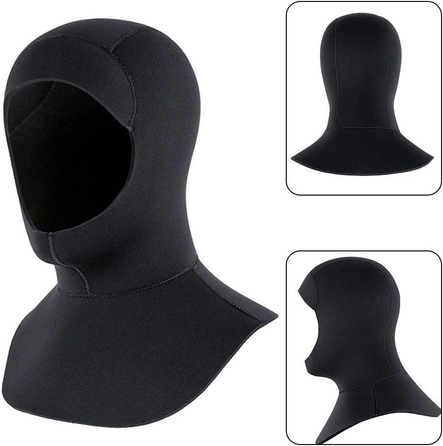 Cappuccio da snorkeling realizzato in neoprene, mantiene la testa calda mentre ti godi il (S/M 3 mm nero) - Ysert