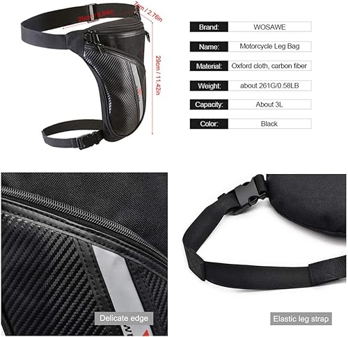 Borsa da Gamba Uomo, Impermeabile Marsupio per Casuale Viaggio Ciclismo Arrampicata Escursionismo Campeggio Equitazione Moto - Ysert