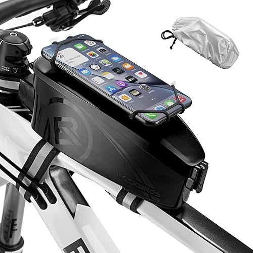 ROCKBROS Borsa Telaio Bicicletta, Borsa MTB Grande Capacità con Supporto per Cellulare 4-6,7 pollici - Ysert
