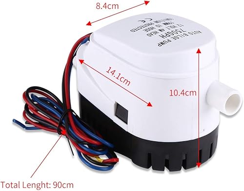 Pompa di Sentina Automatica 12V 750GPH Sommergibile Completamente Automatica con Interruttore a Galleggiante, Pompa di Sentina per Barche con Albero in Acciaio Inossidabile, - Ysert