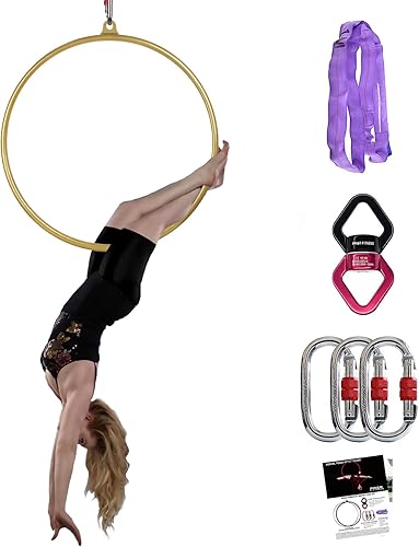 PRIOR FITNESS Cerchio Aereo Professionale 80/85/90/95CM Acciaio Inox Kit Cerchio Aereo Cerchio Acrobatico Cerchio Danza Aerea Attrezzature Circo - Ysert