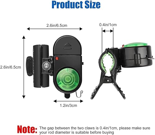 Indicatore di pesca a 4 pezzi, indicatore di allarme elettronico sensibile, campanello di allarme acustico con luci a LED - Ysert