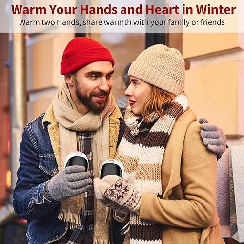 Scaldamani Ricaricabile 10000mAh, Scaldamani Elettrico portatile Power Bank, Scaldamani Riutilizzabile, Scaldamani Tascabile per l'esterno, Regalo Invernale per Bambini Donne Uomini - Ysert