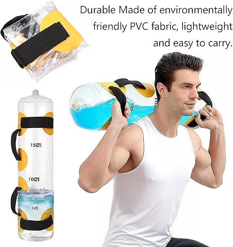 Ysislybin Aqua Bag, Power Bag 20kg Allenamento Sand Bag Fitness Water Bag Sacca d'Acqua Riempibile per Cardio Borsa per Acqua da Allenamento per Fitness Casa Palestra Yoga - Ysert