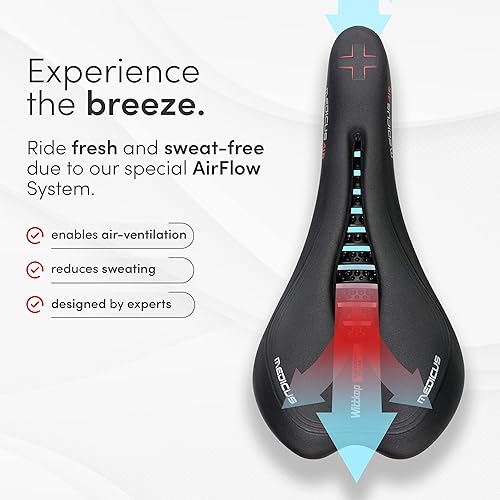 Sella per bicicletta [per mountain bike] – Sella per bicicletta per uomo e donna, sella impermeabile con innovativo concetto a 5 zone e cuscinetto in gel, sella per bicicletta - Ysert