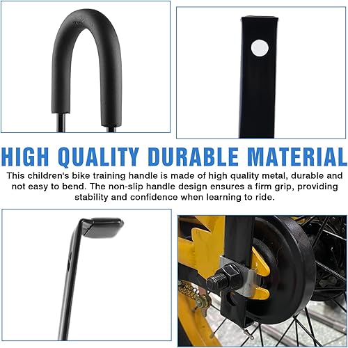 Maniglia per Allenamento Bici, Barra di Spinta per Equilibrio, Barra per Bicicletta per Bicicletta per Bambini, Asta di Supporto per Bicicletta per Bambini, Maniglia di Spinta di Sicurezza - Ysert