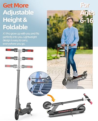 150W Monopattino Elettrico Bambini 6-16 Anni, Display LCE, 18 km/h & 15 km Gamma, Regolazione 3 Altezze e Velocità, Pieghevole Monopattino Elettrico, Regali per Ragazzi e Bambini - Ysert