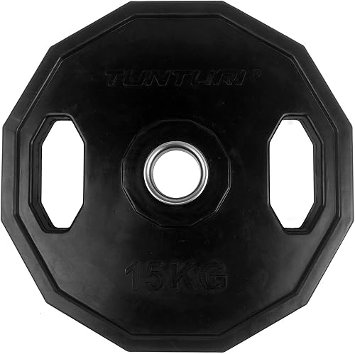 Tunturi Black Peso Palestra Olimpionico - Disco Palestra Gommato - Nero - 10 kg, Unisex – Adulto, Black, 1 - Ysert