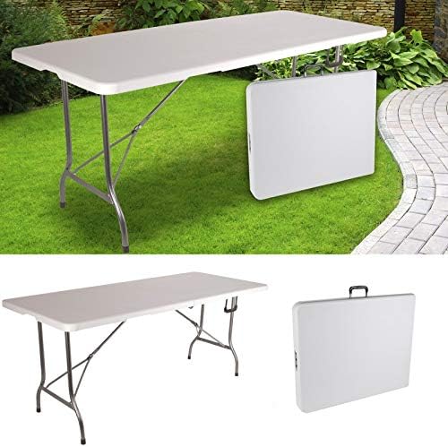 Set di 2 tavoli pieghevoli portatili 180 cm per campeggio o ricevimento - Ysert