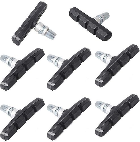 4 Paia Pastiglie Freni V-Brake Impostati con Dadi e Spessori V-Brake Pattini Freno per Blocco Freno V 70mm per Bici da Strada,Mountain Bike (Nero) - Ysert