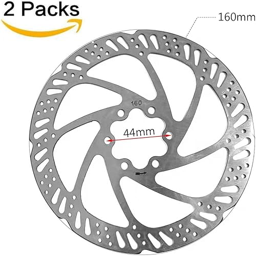 ANBOO Dischi Freno Bicicletta, 2 Pezzi Freno a Disco 160mm, Disco Freno per Freni a 6 fori, Acciaio Inossidabile, con 12 Bulloni - Ysert