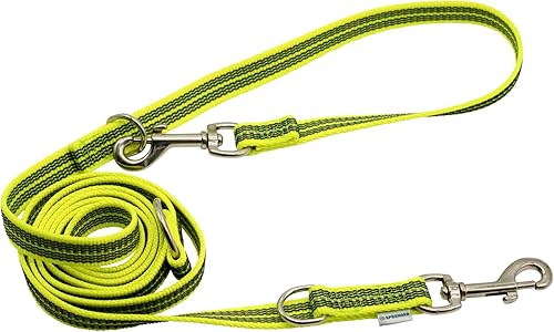 Herm Sprenger, Guinzaglio regolabile per addestramento per cani, sicuro e antiscivolo, impugnatura in nylon gommato, a mani libere, durevole, spessore 1,9 cm, riflettente (1,2 m–2,3 m) (arancione) - Ysert