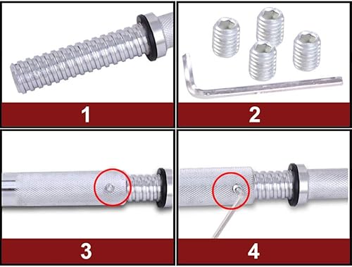 Biella per Manubri per Barra con Manubri Filettata Extender per Manubri Manubrio Solido Manubrio Accessori per Attrezzature per Sollevamento Pesi 50 Cm - Ysert