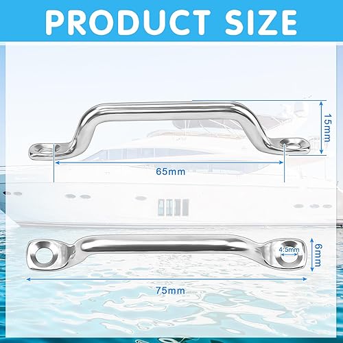 12 Pezzi Kayak Deck Loops Barca Top Pad Eye Strap Cinghie a Occhiello in Acciaio Inox Occhiello Pad per Kayak Canoa Deck Loops Kayak Pad Eye per Barca Marina Kayak Canoa Rigging, 6mm - Ysert