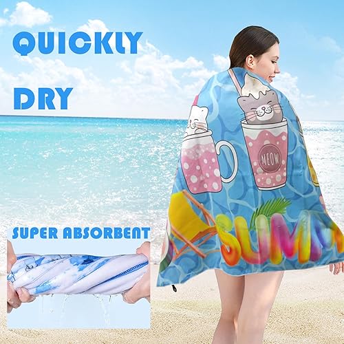 Telo Mare 80×180, Grande in Microfibra ad Asciugatura Rapida Coperta Mare, Motivo Frutta, Viene Fornito con Borsa per la Conservazione - Ysert