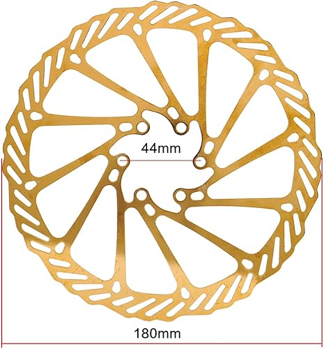CNCLOL Disco Freno MTB 180 mm, Dischi Freno MTB 180， Disco Bici 180 con 6 bulloni per la Maggior Parte della Bici da Strada Bici da Mountain Bike，oro - Ysert