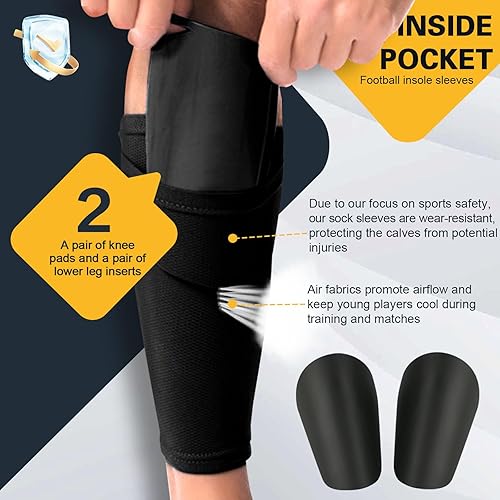 Mini parastinchi da calcio per bambini e adulti, con tasca, per proteggere le gambe della squadra, per lesioni alle articolazioni delle caviglie, ragazzi, ragazze, uomini, anziani, principianti - Ysert