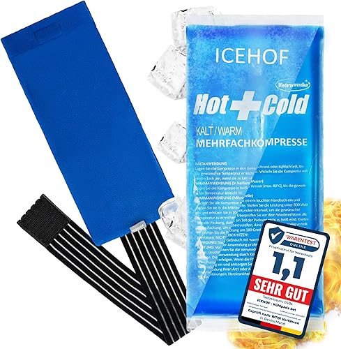 Ghiaccio gel riutilizzabile con benda compressa - Morbidissimo, lungo tempo di raffreddamento - Borsa ghiaccio ghiaccio gel ghiaccio instantaneo buste borsa ghiaccio borsa ghiaccio ginocchio - Ysert