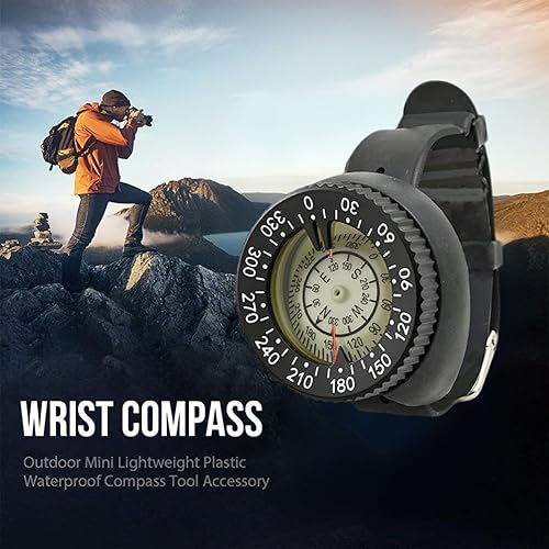 Bussola da polso luminosa per immersioni | Bussola luminosa portatile e precisa, strumento di navigazione subacquea, funzionalità di profondità nominale, navigazione all'aperto per immersioni, kayak - Ysert