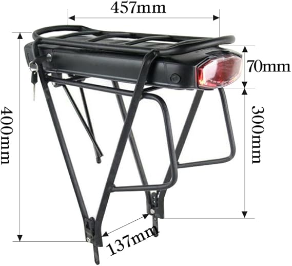36V 20Ah batteria per bici elettrica con portapacchi per kit ruote di conversione Ebike - batteria al litio(0-3000W） (36V 20Ah 0-700W(LG4800 Cell)) - Ysert