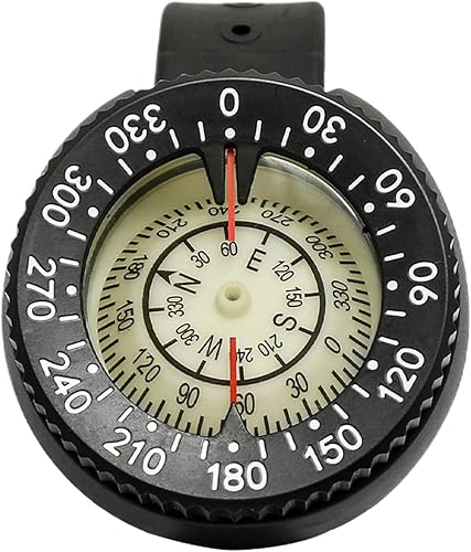 Bussola da polso luminosa per immersioni | Bussola luminosa portatile e precisa, strumento di navigazione subacquea, funzionalità di profondità nominale, navigazione all'aperto per immersioni, kayak - Ysert