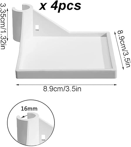 4 pezzi Mensola angolare per tenda da coltivazione,robusta mensola per montaggio su palo,accessorio per tenda da coltivazione,Adatto a pali per tende da coltivazione da 16 mm (bianco) - Ysert