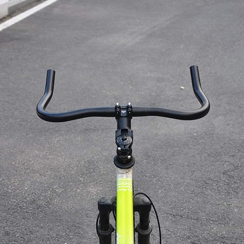 UPANBIKE Bullhorn Riser Bar 25,4 mm 37 cm per bici a scatto fisso manubrio in lega nera - Ysert