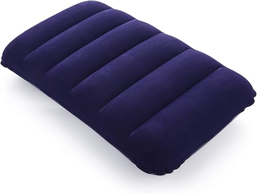 Cuscino Gonfiabile per Campeggio, Spiaggia e Escursioni Compatto e Ultraleggero Cuscino da Viaggio in Velluto Morbido, Blu 43x27 cm - Ysert