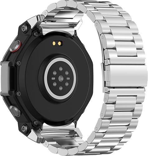 Compatibile con Amazfit T-Rex 3 cinturino in metallo, acciaio inox, cinturino di ricambio regolabile per Amazfit T-Rex 3 48 mm accessori - Ysert
