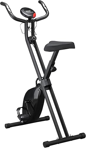 HOMCOM Cyclette Professionale con Resistenza e Altezza Regolabile, Cyclette Pieghevole in Acciaio e PP, 48x73x116 cm, Nera - Ysert