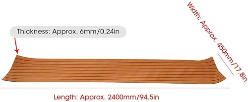 Pavimento per Barca in Schiuma Eva, Pavimento per Barca in Mare Finto Teak Autoadesivo, Tappetino per Ponte Marino per Barca a Motore Camper Yacht Kayak Tavola da Surf - Ysert