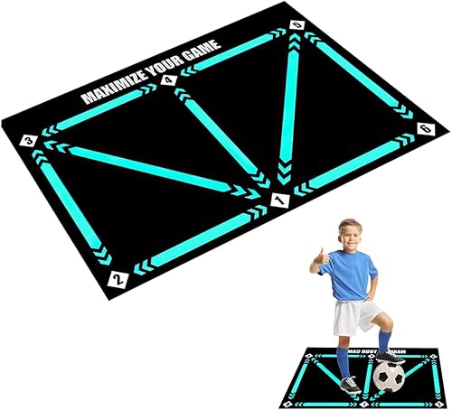 Lotvic Tappetino da allenamento per calcio e passo con cintura regolabile, 60 x 90 cm, antiscivolo, tappetino da calcio, idea regalo per gli amanti del calcio - Ysert
