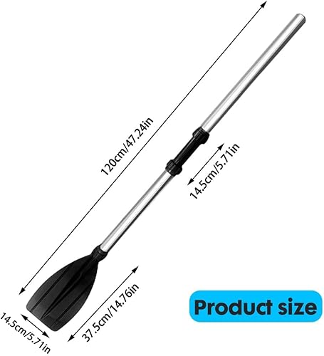 Remi per Barche, 120cm Paddle per Kayak, Alluminio e PVC Pagaia per Kayak da Canoa Gonfiabile, Paddle in Alluminio, Accessori per la Nautica - Ysert