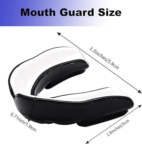 Paradenti in gomma – paradenti professionale per sport di contatto, rugby, arti marziali, karate, rugby, MMA, boxe, hockey, calcio flessibile per giovani e adult (White/Black, Adult(+12)) - Ysert
