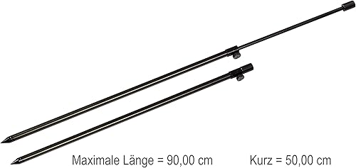 Fishing - Set di bastoncini da pesca, telescopico, 50-90 cm, in alluminio, per canne da buzzerbar e molto altro - Ysert