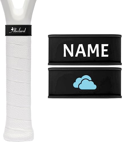 2 Pezzi di anelli in silicone per impugnatura per racchetta da tennis con nome personalizzato, anelli in gomma per racchetta da tennis, anello di fissaggio per il nastro della racchetta - Ysert