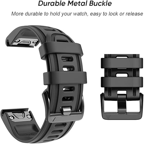 NotoCity Cinturino per Garmin Fenix 6s/Fenix 6s PRO/Fenix 5s/Fenix 5s Plus, 20mm Cinturino di Ricambio in Silicone, Braccialetto Quick-Fit(Nero) - Ysert